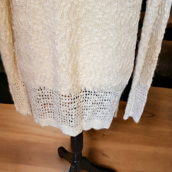 Cloud Chaser Long Sleeve Open Cardigan Ivory Colored Sweater in Size Small - Picture 5 of 5